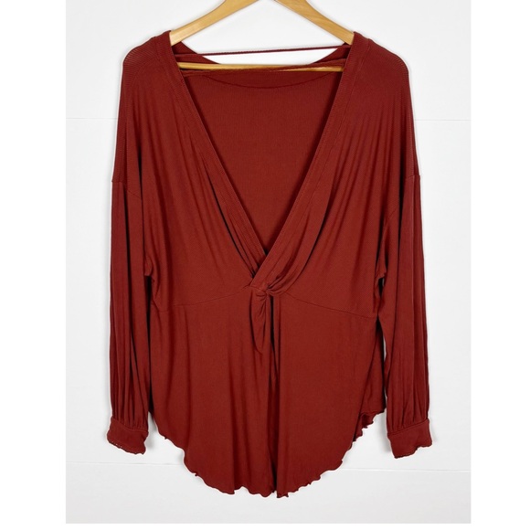 Free People Shimmy Shake Top Size Small Open Back Rust - Picture 6 of 10